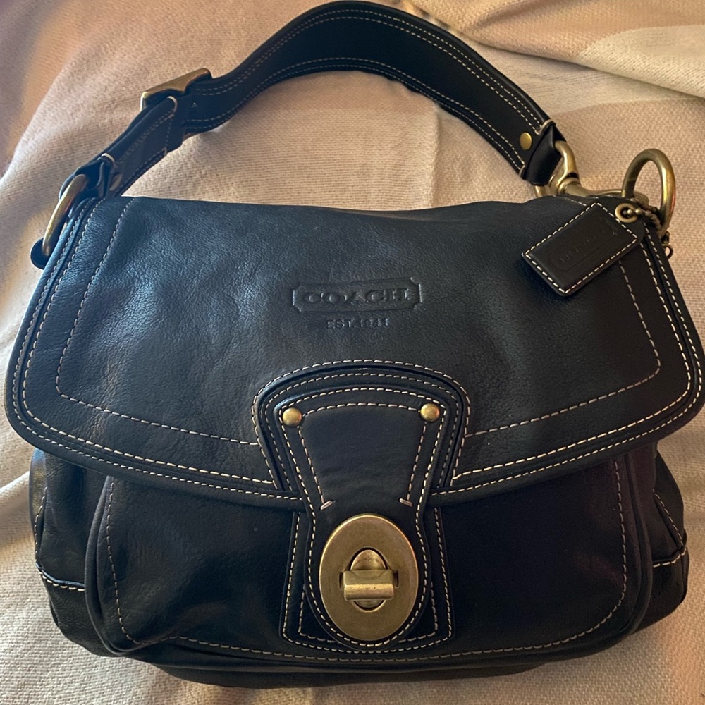 Coach Black Leather Shoulder Bag
